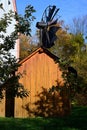 Small windmill historical monument associated with the past of agriculture, Senov, North Moravia, Czech Republic Royalty Free Stock Photo