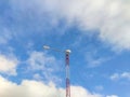 Small windmill for a private house. Little wind turbine for a personal use. Energy concept Royalty Free Stock Photo