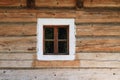 Small window in timbered house in open-air museum