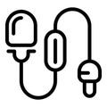 Small wired microphone icon outline vector. Blogging equipment