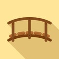Small wood bridge icon, flat style