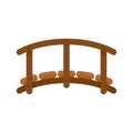 Small wood bridge icon, flat style