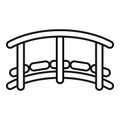 Small wood bridge icon, outline style