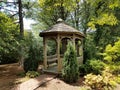 Small wood gazebo and trees