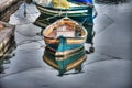 Small wooden boat moored in Temo river