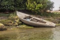Small wooden boat at the river Nile, Egy Royalty Free Stock Photo