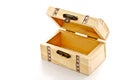 Wooden box on white background