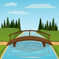 Small wooden bridge Royalty Free Stock Photo