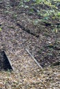 Small wooden bridge on trail Royalty Free Stock Photo