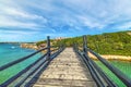 Small wooden bridge in Porto Cervo Royalty Free Stock Photo