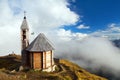 Small wooden church or chapel on the mountain Royalty Free Stock Photo