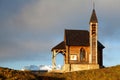 Small wooden church or chapel on the mountain Royalty Free Stock Photo