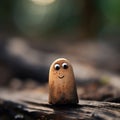 A small wooden figure with a face on it, AI. Pareidolia.