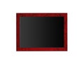 Small wooden framed blackboard isolated on white Royalty Free Stock Photo