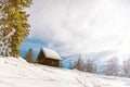 Small wooden house on the mountain Royalty Free Stock Photo