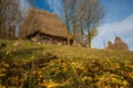 Small wooden house with thatched roof Royalty Free Stock Photo