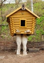 Small wooden hut on chicken legs Royalty Free Stock Photo