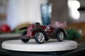 small wooden model of an old retro car Royalty Free Stock Photo