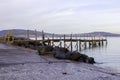 A small wooden pier on The Esplanade at Holywood County Down Royalty Free Stock Photo