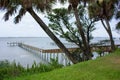 Small Wooden Pier Leading To The Water