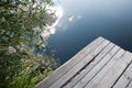 Small wooden pier near the river Royalty Free Stock Photo