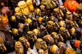 small wooden sculptures painted in gold of elephants in a shop in jaisalmer