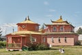 Small wooden temple of Buddha Maitreya, Buddha of Future. Ivolginsky datsan, Buryatia, Russia