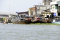 Small Working boats on the Mekong Rive