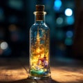 Small world in a bottle, AI generated Royalty Free Stock Photo