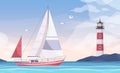 Small Yacht Cartoon Composition