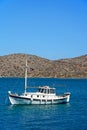 Small yacht in Elounda bay, Crete.