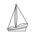 Small yacht icon, outline style