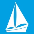 Small yacht icon white