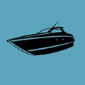 Small yacht isolated illustration. Luxury boat vector. Streamline vessel. Royalty Free Stock Photo