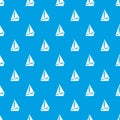 Small yacht pattern seamless blue