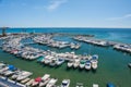 Small yachting port in the Mediterranean Sea on a summer day with clear blue sky Royalty Free Stock Photo