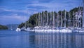 Small yachts moored in the inlet at Vrboska Royalty Free Stock Photo