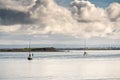 Small yachts sailing in Galway bay. Royalty Free Stock Photo
