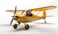 Small Yellow Airplane on White Surface Royalty Free Stock Photo