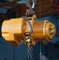 Small Yellow Crane Winch Royalty Free Stock Photo