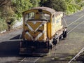 Small yellow diesel shunting locomotive