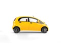 Small yellow electric modern car - side view Royalty Free Stock Photo