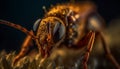 Small yellow fly spooky close up in focus generated by AI