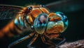 The small yellow housefly multi colored wings glisten in the sunlight generated by AI Royalty Free Stock Photo