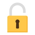 Open Padlock Simple Modern Icon on White