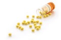 Small yellow pills Royalty Free Stock Photo