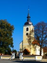 Small yellow village church