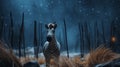 Mysterious Jungle: A Captivating Visual Storytelling With A Small Zebra In The Snow Royalty Free Stock Photo