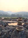 Small zen stone tower on Royalty Free Stock Photo