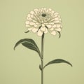 Vintage Minimalism: Chrysanthemum Flower Vector Illustration